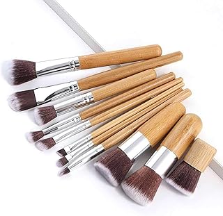 11pcs Natural Handle Makeup Brushes Set With ...