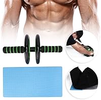 Vista 3 de Rueda de rodillo Ab de rebote automático, rodillo de fitness de tres ruedas de 6.3 in, equipo de entrenamiento abdominal con 2 asas, 2 rodillos, 1