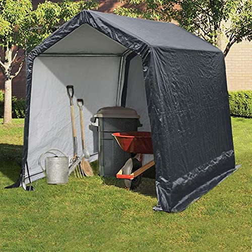 Quictent 6X6 Ft Outdoor Storage Shed Portable Garage Shelter Storage Shelter Outdoor Shed For Patio Furniture, Lawn Mower, And Bike Storage-Dark Gray #TOP3