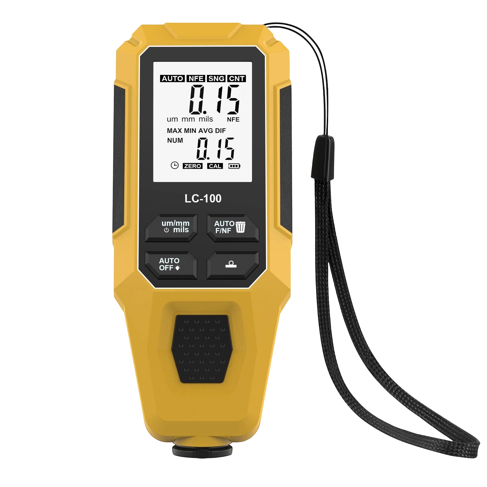 Hdoytxxm Yellow Precisions Digital Coating Thickness Gauges For Accurate Measurement Lcd Display Car Paint Film Tester Paint Thickness Gauges For Car