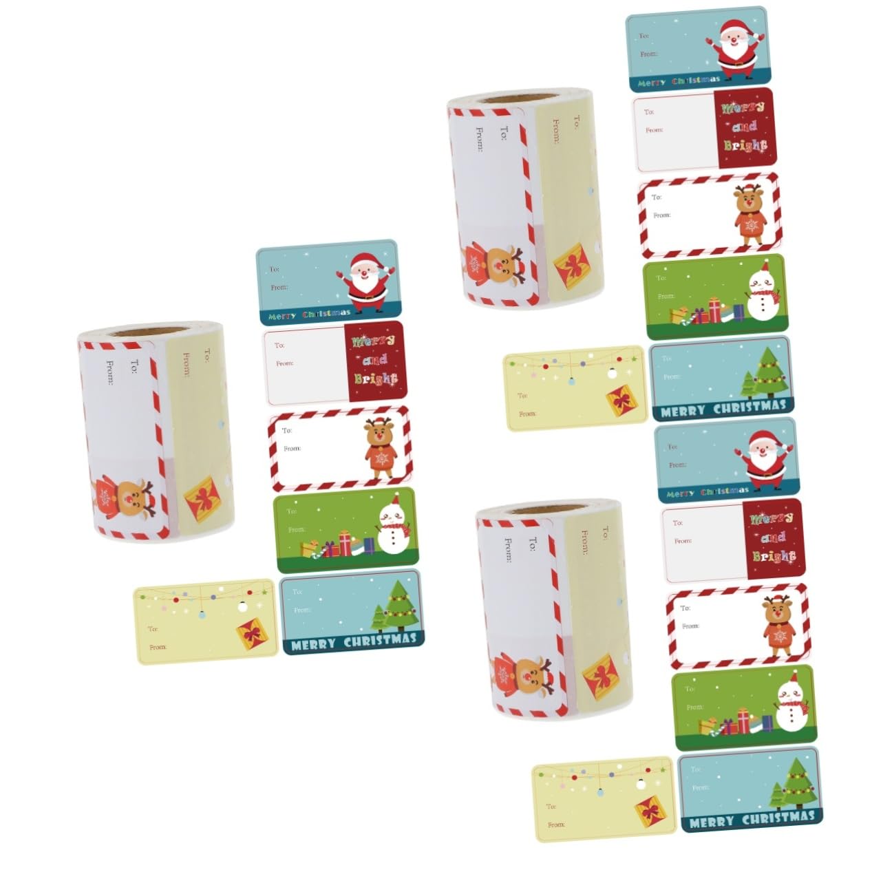 Angoily 3 Rollos Pegatinas Adhesivas Navideñas Unidades Etiquetas Decorativas DIY para Envoltorios Sobres Tarjetas y Regalos Diseño para Fiestas y Bodas