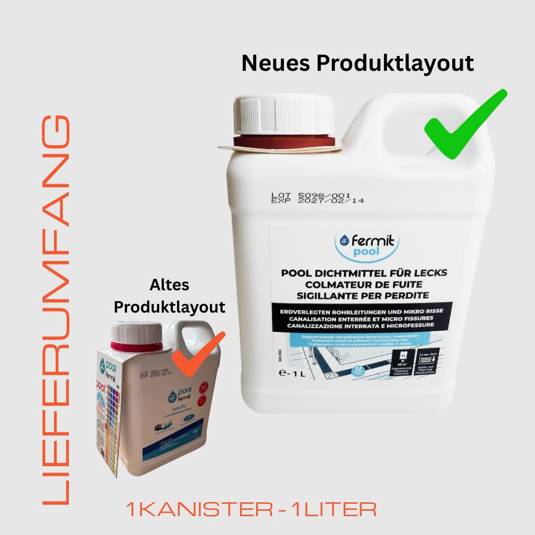 Leck-Fix - 1 Liter - Ihr verlässlicher Helfer gegen Undichtigkeiten in Schwimmbädern und Rohrleitungen