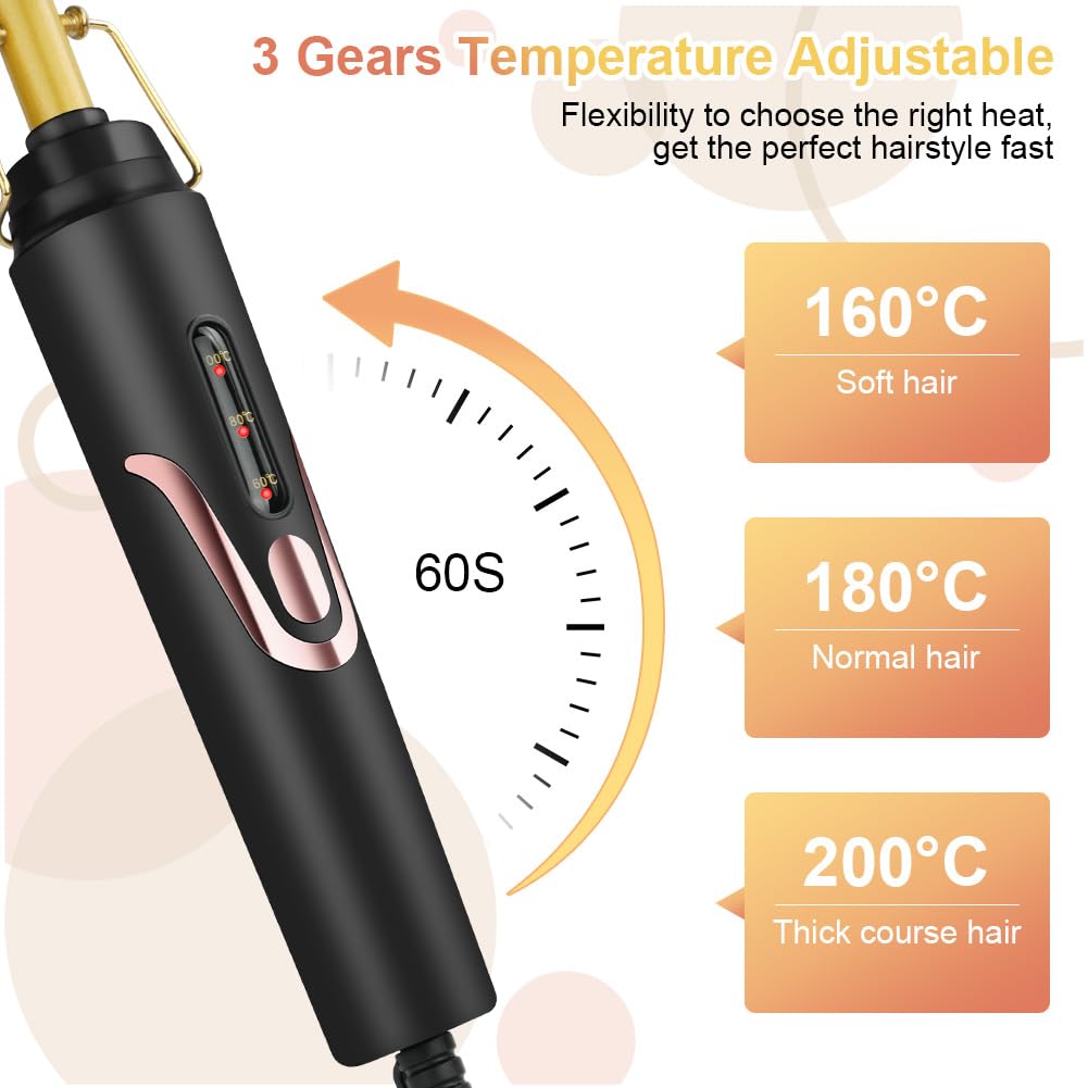 Flintronic Grzebień elektryczny, przeciwpoparzeniowy, gorący grzebień, elektryczna podkładka pod perukę, włosy afro i broda, regulacja temperatury 160-200℃