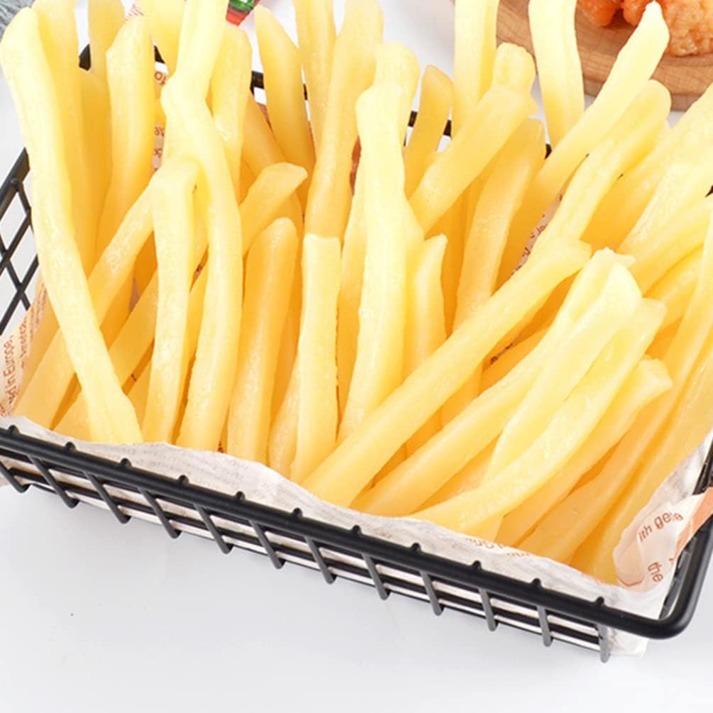 NUOBESTY 20pcs Artificial Faux French Fries Fake French Fries Play Food PVC French Fries Kitchen Toy Decoration Lifelike Tools Restaurant Tricky Props Yellow