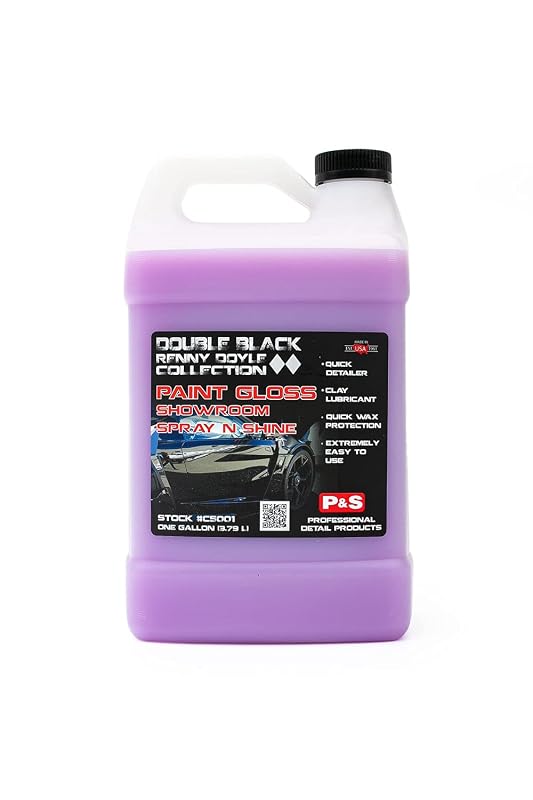 P & S PROFESSIONAL DETAIL PRODUCTS Paint Gloss Showroom Spray N Shine Spray para Detalhamento Automotivo e Lubrificante para Clay - Frasco de 3,785 L