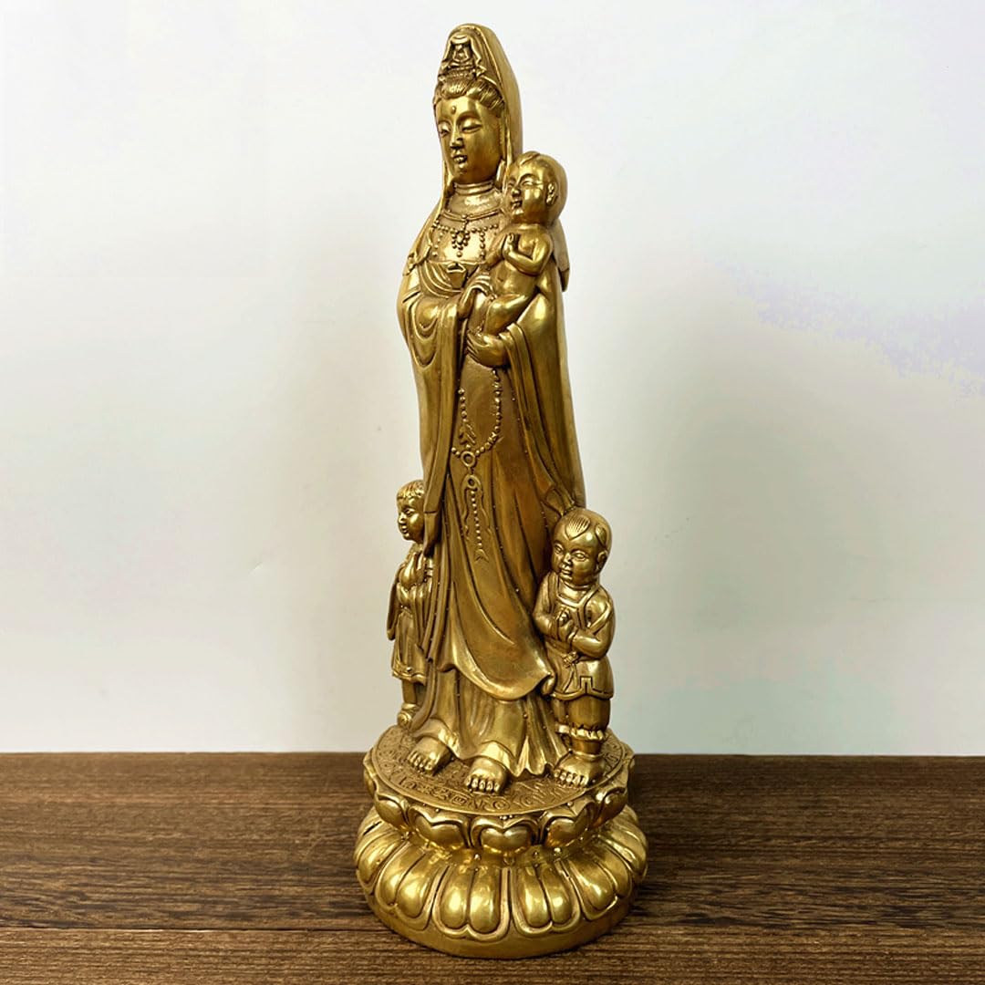 Amazon｜慈母観音菩薩 仏像 24cm（真鍮/銅像）子安観音 子育て観音