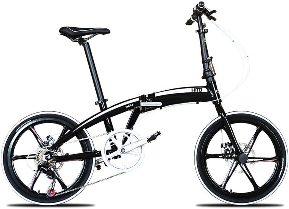 MIRACLEM Bici Pieghevole 20/22 Pollici, Lega Portatile Ultraleggera In  Alluminio Shifting Maschio E Femmina Bicicletta Per Adulti/Studenti Bambini  Bicicletta Da Viaggio,20Inchsixknifeblackandwhite : Amazon.it