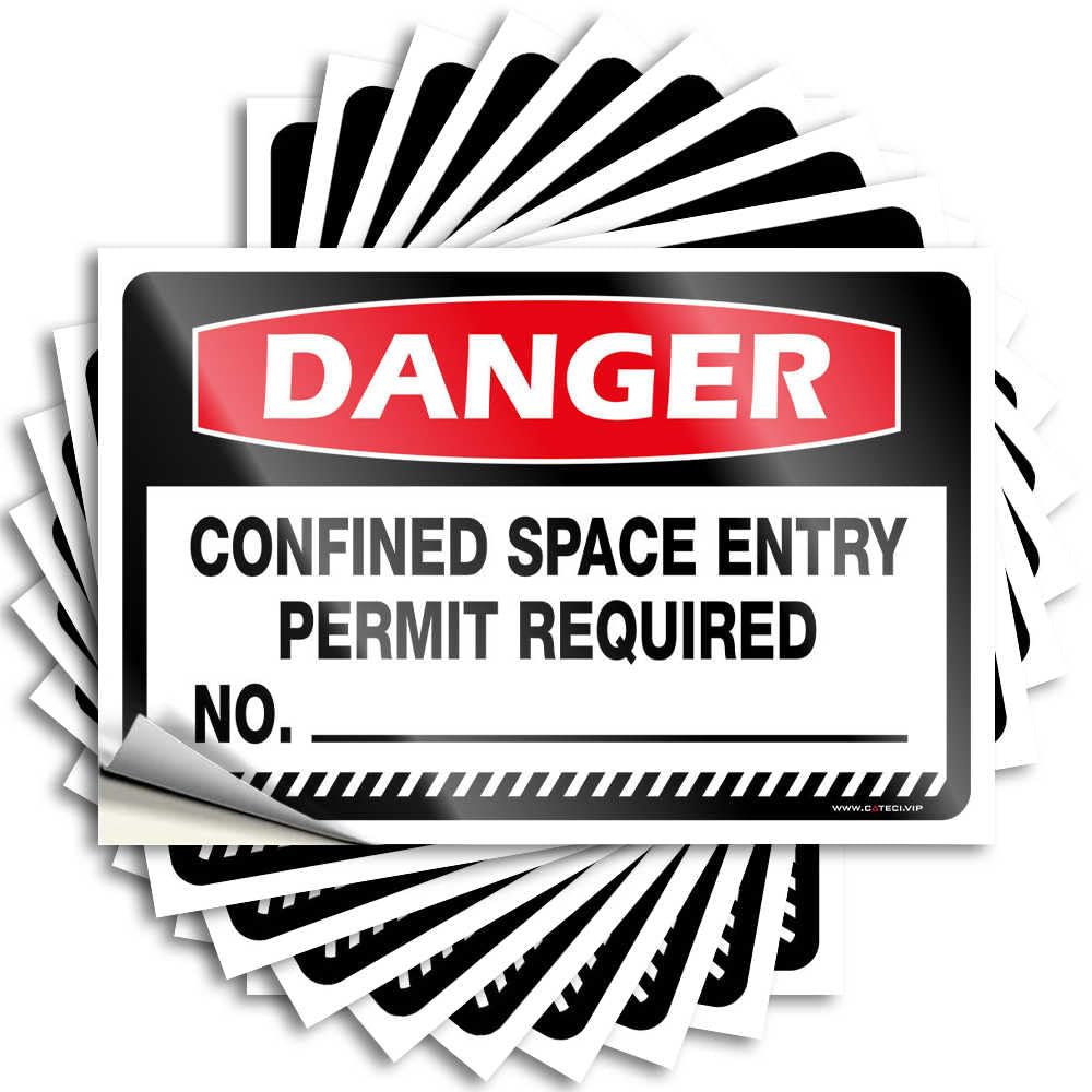 Bumper Teenage Waterproof Vinyl Sticker | Danger Confined Space Entry Permit Required Book Case for Adulting DIY Projects(12X18CM)
