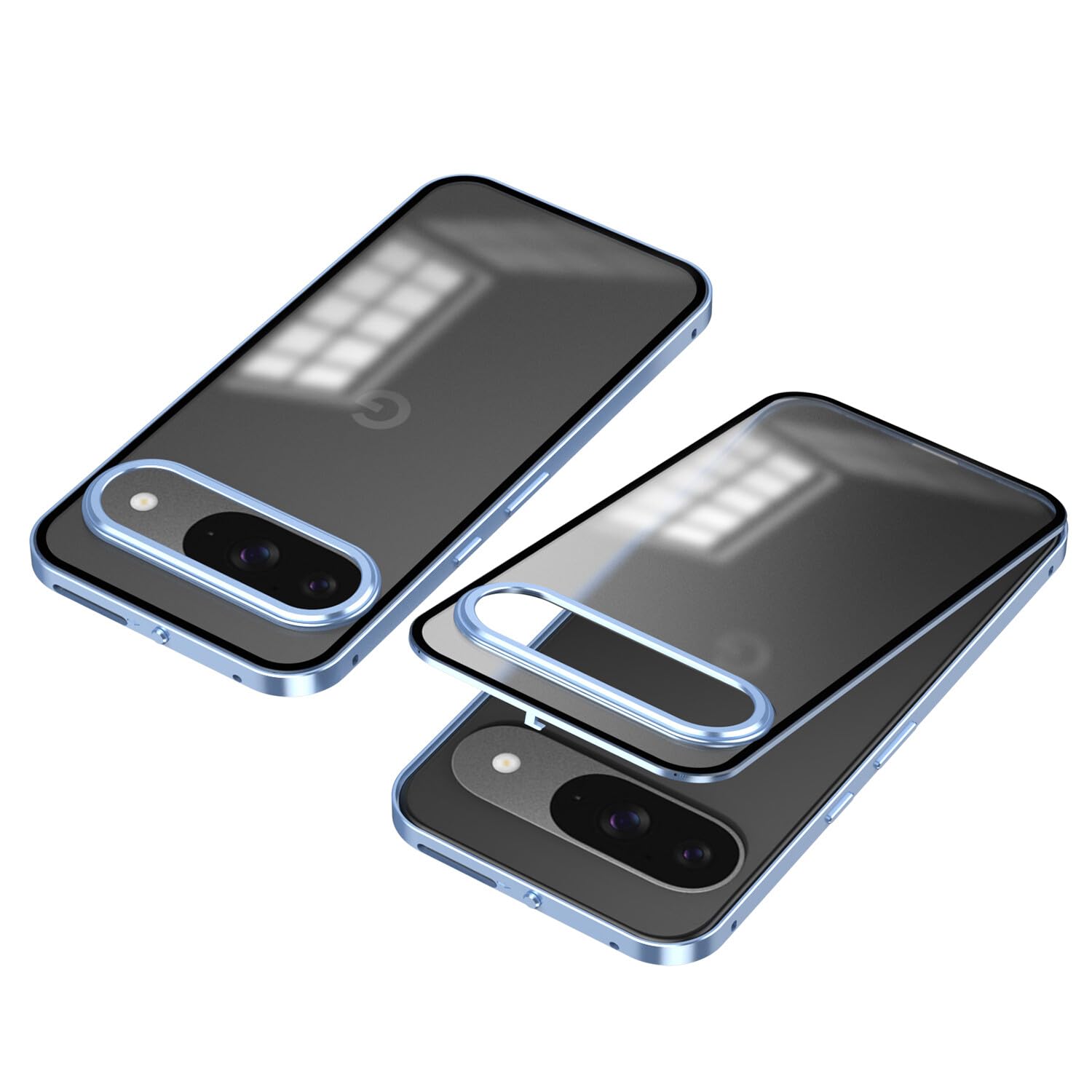 Coque Google Pixel 10 Pro 5G en métal mat bleu haut de gamme - 8