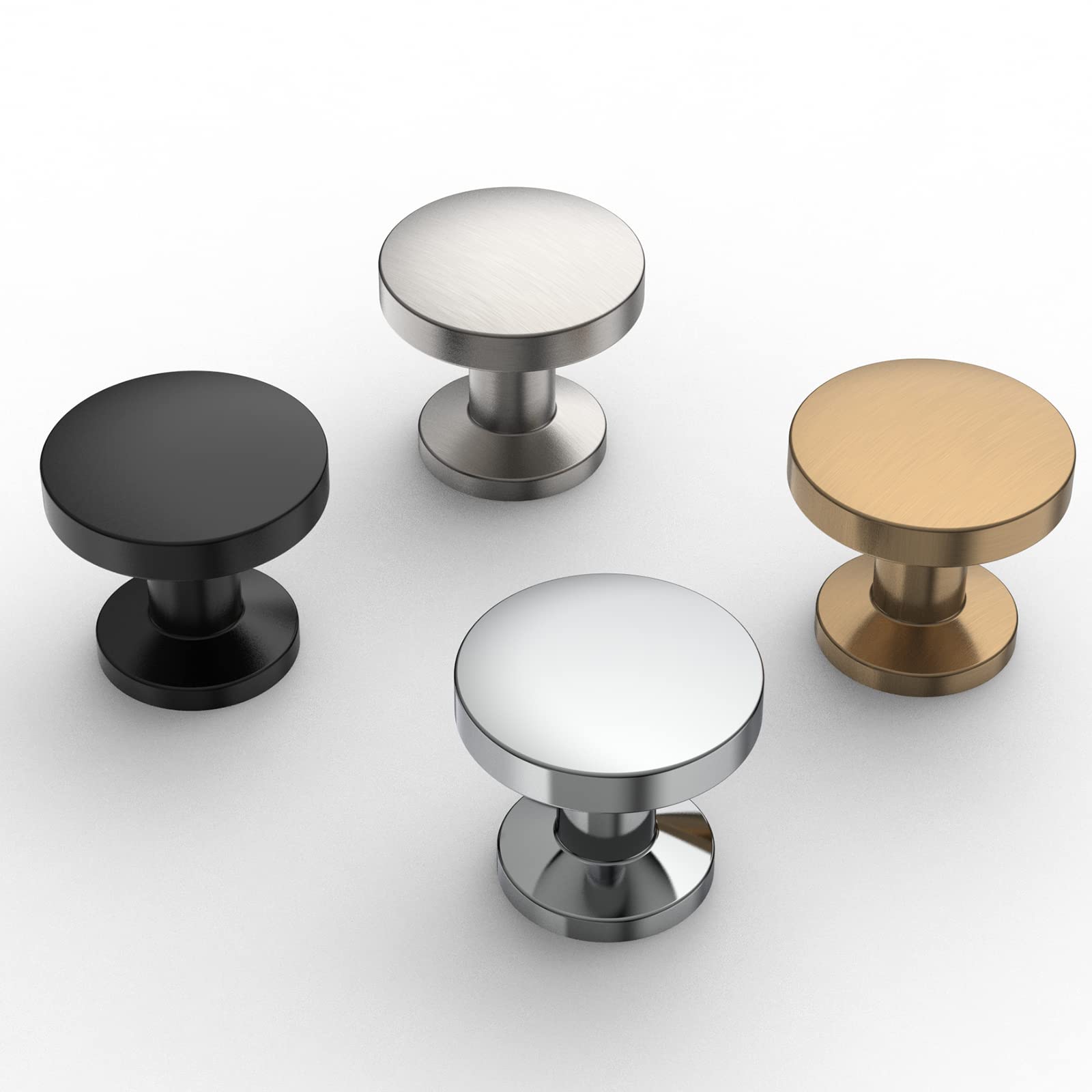 9BUILD 10 Pack 1.2 Inch Brushed Satin Nickel Cabinet Knobs Drawer Knobs Round Kitchen Cabinet Knobs Nickel Knobs for Cabinets Dresser Knobs Knobs for Dresser Drawers