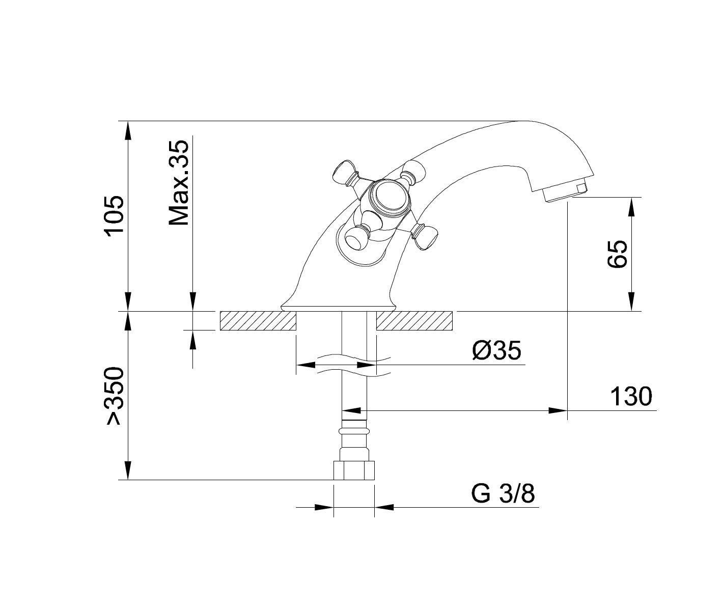 Clever Antigona bateria umywalkowa/kran, 94474