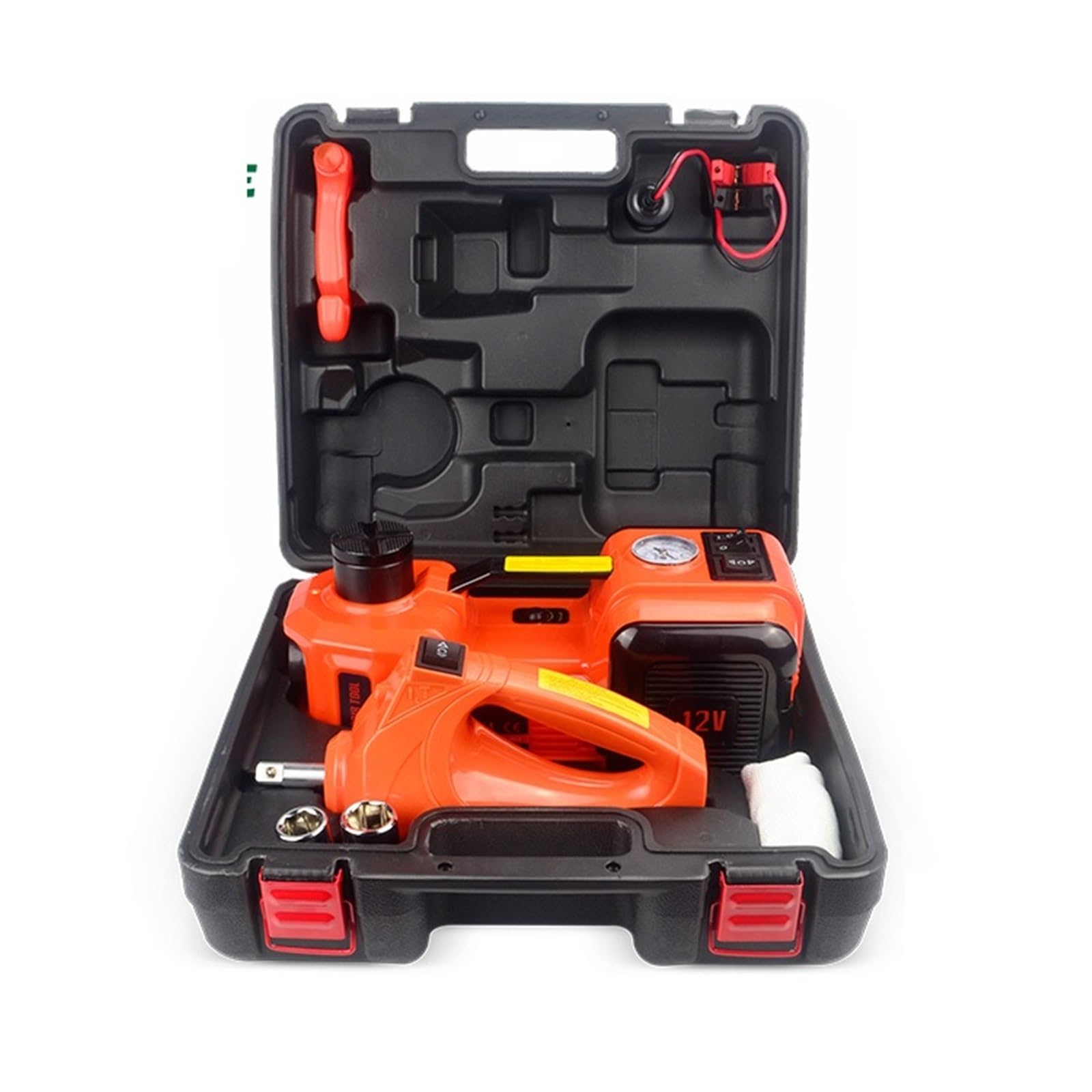 Cric idraulico, 12V 5Ton Car Electric Tire Lifting Car Jacks Idraulico Aria Gonfiabile Auto Pavimento Jack Con Chiave A Impatto E Manometro Pneumatici Pompa Aria per la maggior parte di auto, camion e