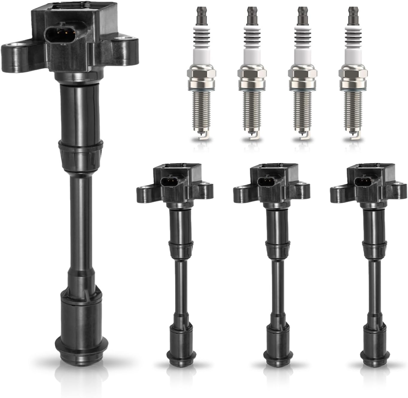 Set of 4 Ignition Coil Pack and Iridium Spark Plugs Compatible with Ford Escape Fusion Fiesta Transit Connect 2013 2014 2015 2016 1.6L L4 Replaces UF674 SP532