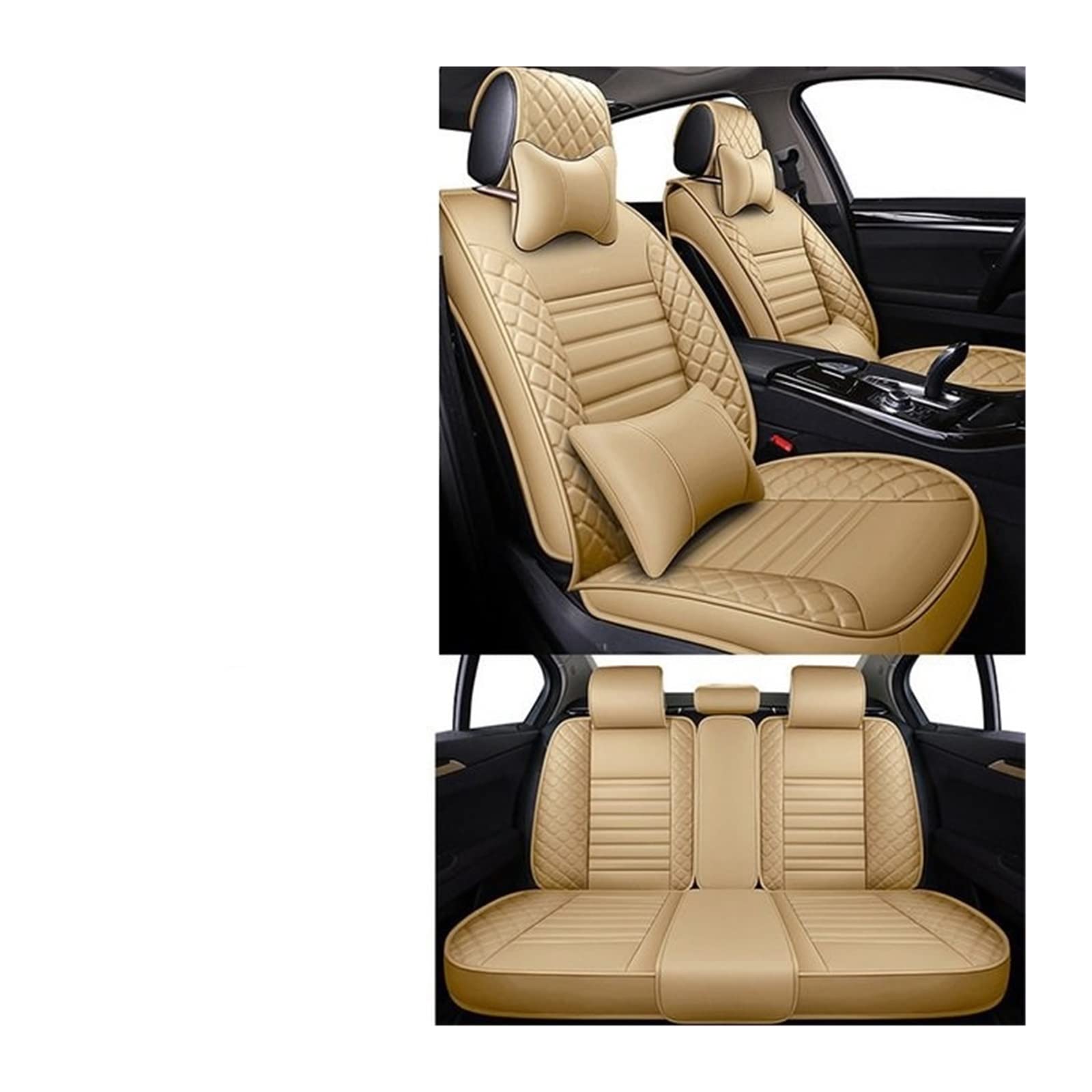 BENSOI For Mitsubishi For Pajero 4 2 Sport For Outlander Xl Asx For Lancer Full Set Leather Car Seat Covers Accessories Covers Car Seat Covers ( Color : 5 )