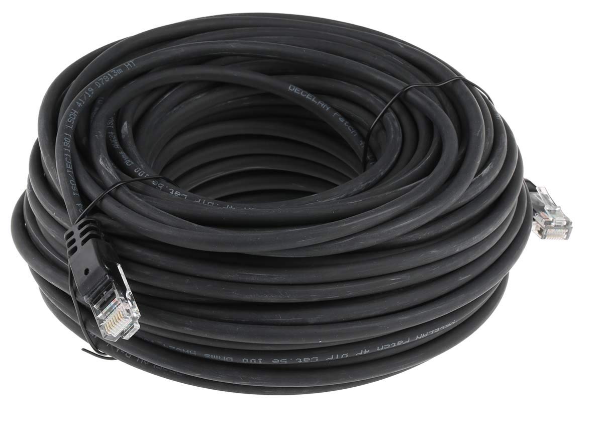 RS PRO Câble Ethernet Cat.5e, 30 m, noir, fiche A RJ45 U/UTP, B RJ45, LSZH