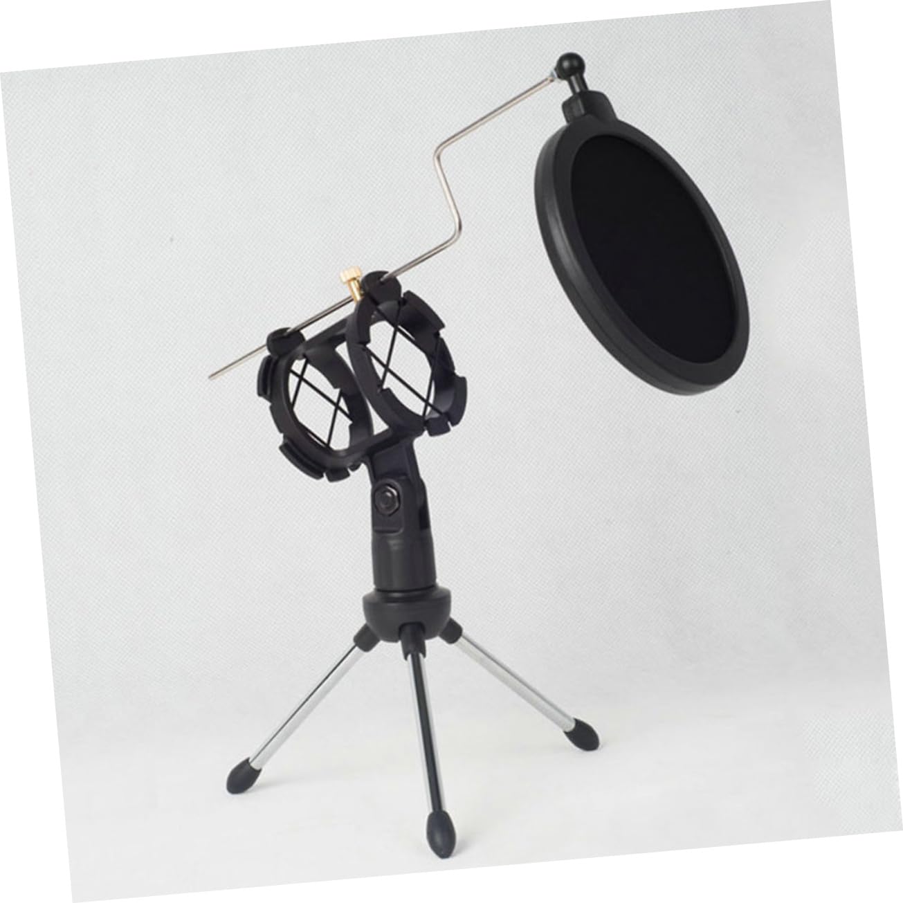 Holibanna Condenser Microphone Set with Holder Spray Net and Audio Cable for Recording Streaming and Vocals Black Color