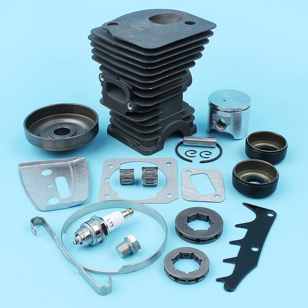 42mm Nikasil cilindro pistón anillo pin sello aceite tambor piñón kit para Jonsered CS 2141 2145 E motosierra válvula de descompresión