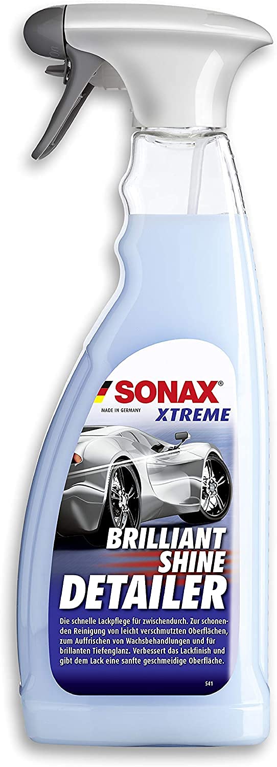 SONAX XTREME BrilliantShine Detailer (750 ml) do szybkiej pielęgnacji lakieru, zapewnia głęboki połysk i efekt hydrofobowy, oczyszcza bez zarysowań | Nr art. 02874000-820