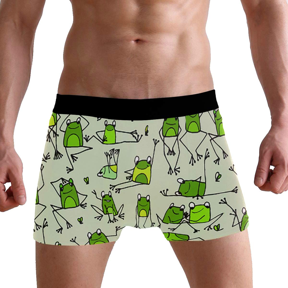 PUXUQU Mens Boxers Shorts Cute Animal Frog Boxer Briefs Underwear for Men Boy