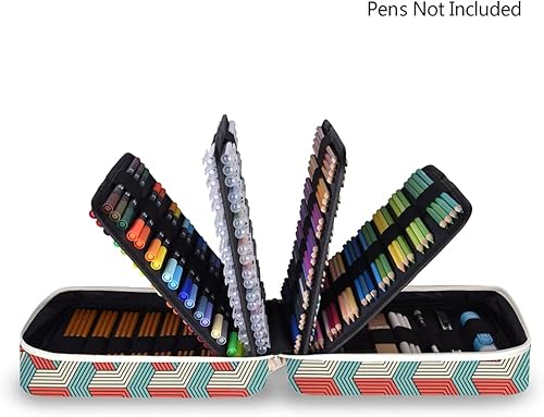 Vista 54 de qianshan Ranura para estuche para lápices, capacidad para 260 lápices de colores o 180 bolígrafos de gel con cierre de cremallera 260-Azul Rosa Daisy