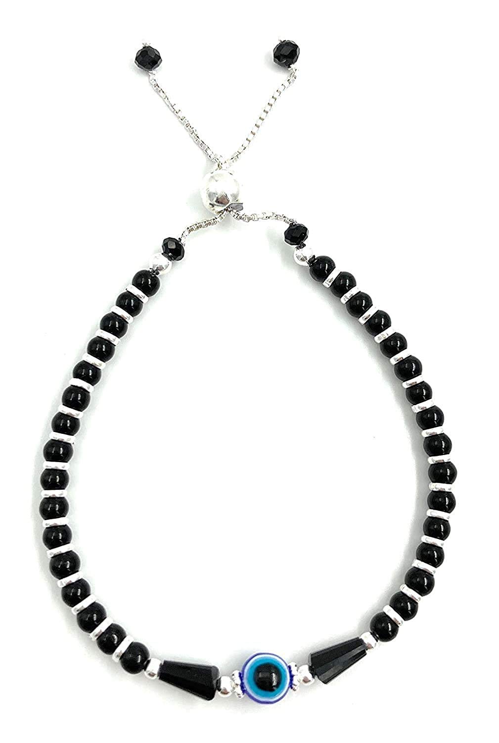 KUKSHYA JEWELLERS Exclusive 925 Sterling Silver Blue Evil Eye Bracelet Nazariya With Black Beads For Girls And Women(GB 051) (B08M8KCSHR) Amazon Price History, Amazon Price Tracker