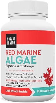 Vibrant Health, Gigartina Red Marine Algae, Plant-Based Immune Support, 60 Capsules
