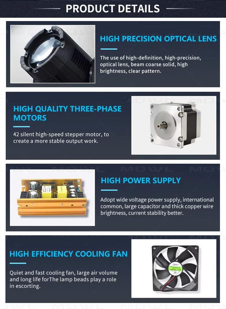 Ruchoma Głowica LED Beam Spot Wash 3 W 1, Zewnętrzna Ruchoma Głowica Sky Beam Searchlight Ip65, Dmx512, 17 Gobo, 14 Kolorów, Efekt Wiązki/Mrozu/Tęczy