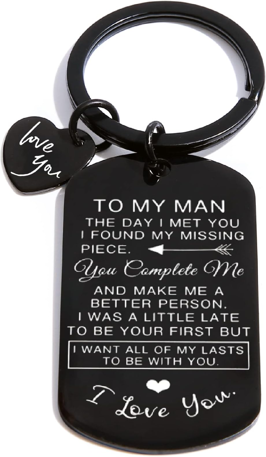 To My Man Keychain Valentines Gifts: key chains for Men Son Him Birthday Anniversary