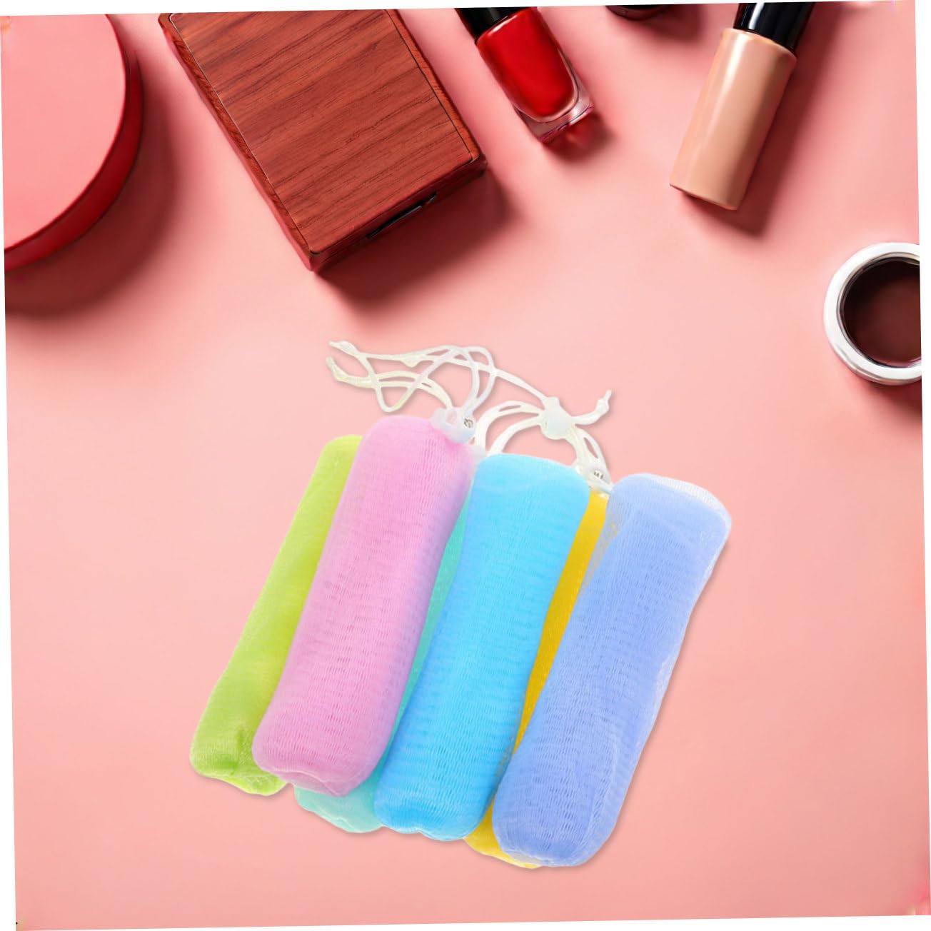 12pcs Foaming Soap Net Pouch for Lathering Storage Exfoliating Mesh Bag for Handmade Soap Body Wash Facial Cleanser Random Colors for Shower Use