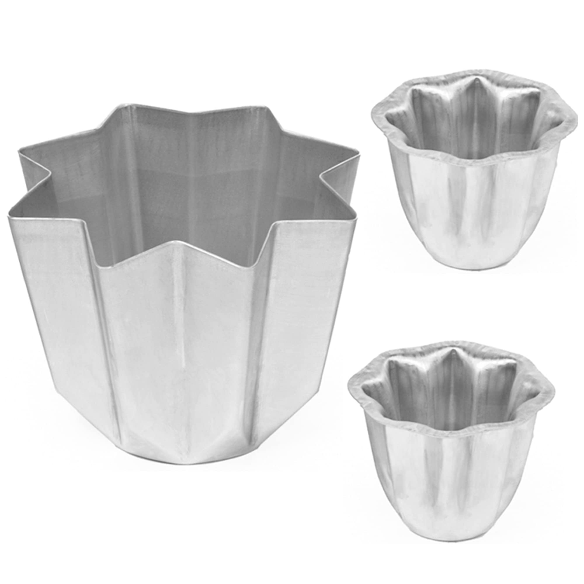 1 molde para Pandoro de 750 g y 2 moldes de 100 g de aluminio alimentario | Profesionales (1, 750 g + 2, 100 g)