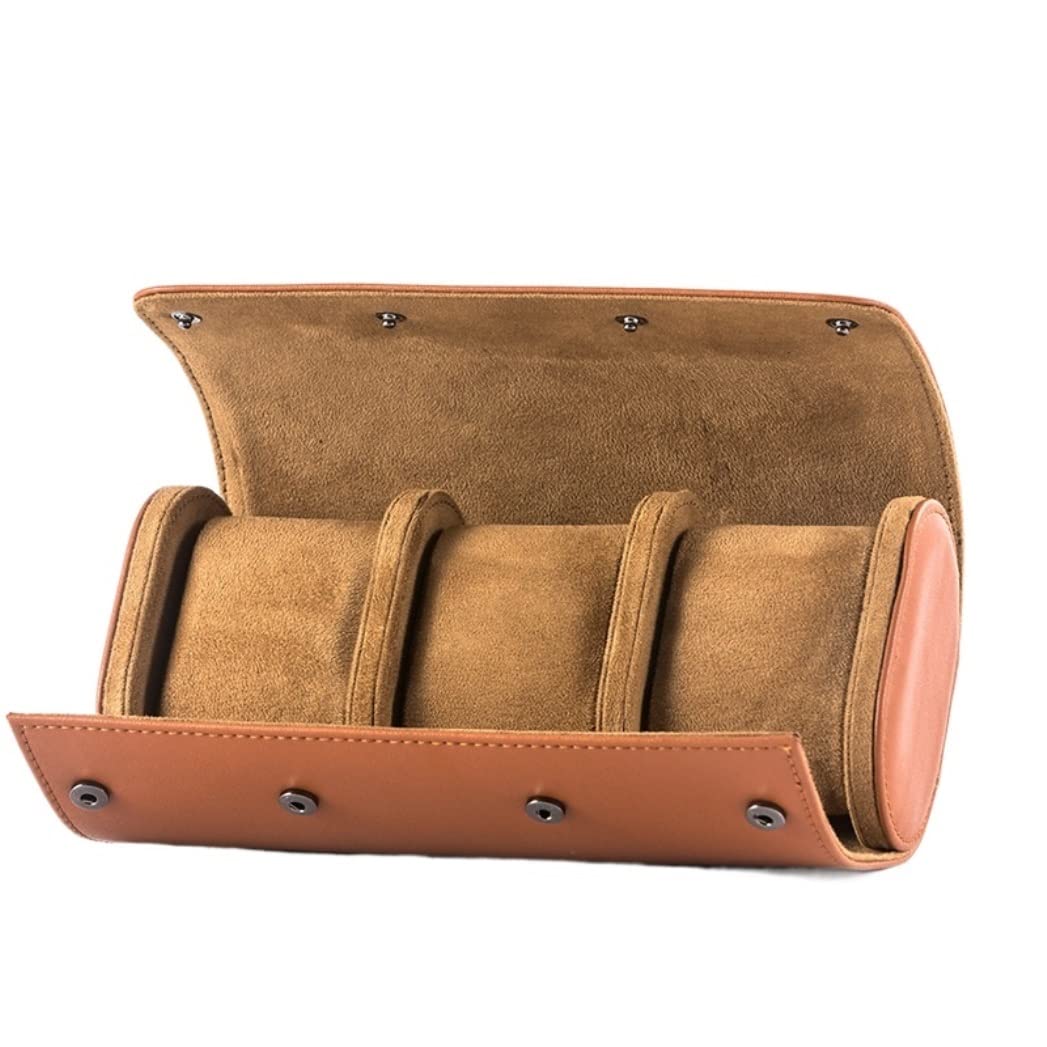 HVMBEUGOS Watch Box Watch Storage Watch Case For Men Watch Roll Travel Case Storage And Display Boxes Watch Roll Case Watch Storage (C 3 Slots)