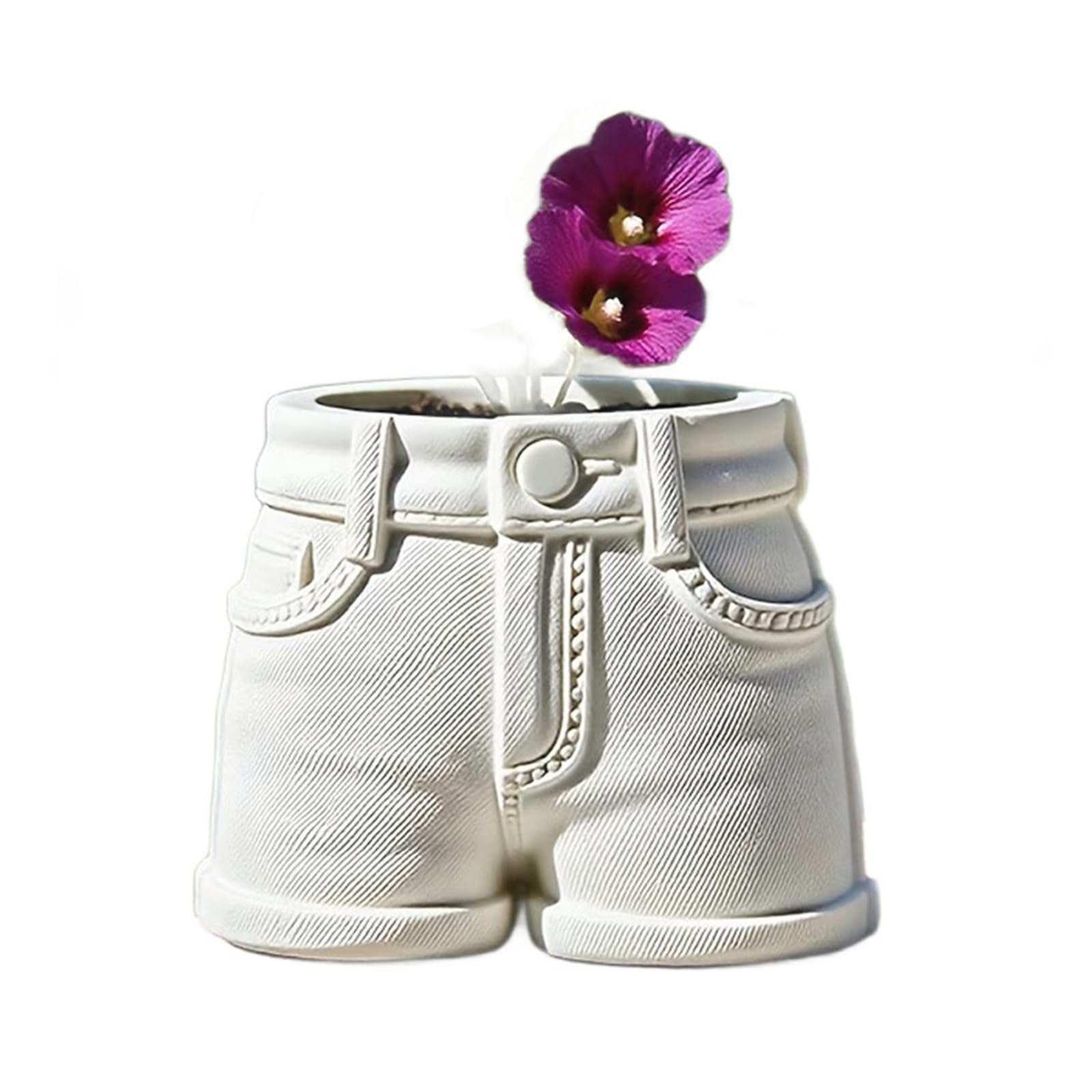 MLWSKERTY Unique Resins Jeans Planter Weatherproof for Succulents Balcony Decor Fashion Jeans Resin Flower Pots