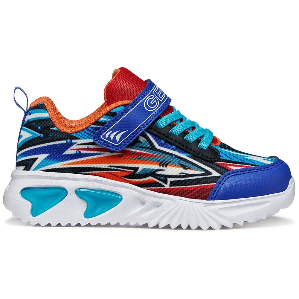 Geox J Assister Boy B Trainers, Royal/Orange, 36 EU