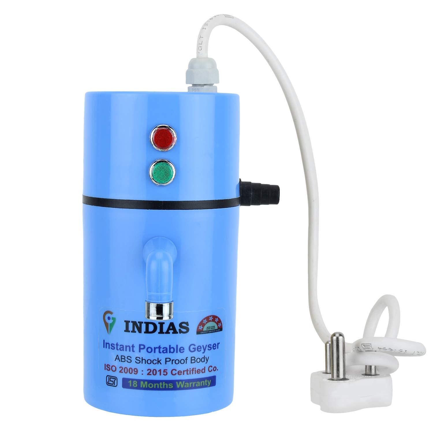 INDIA'S Electro-Instant Water geyser A.B.S. Body Shock Proof Can be used in bathroom, kitchen, wash area, hotels, hospital etc.,1 Liters Wall Mounting