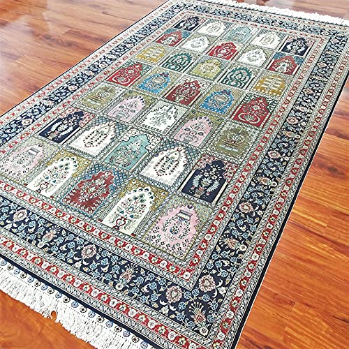 RUG 5x8ft zijde handgeknoopt georiënteerde traditionele klassieke Perzische tapijt Perzische tapijten Hand Tufted Silk… - Afbeelding 5