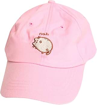 PCCVISION opium fur cap（pink） Pusheen Cat Embroidered Adjustable Strapback Baseball Cap