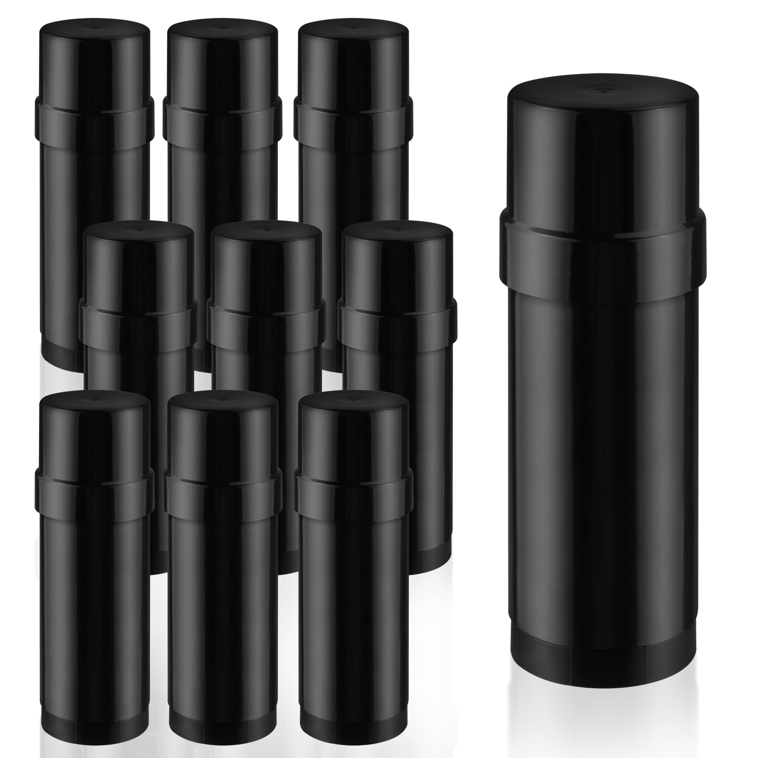 Wresty 10 Pcs 60ml/2oz Deodorant Containers Twist Up Empty Tubes Plastic Refillable Bottles DIY Homemade Deodorant Container Stick (Black)