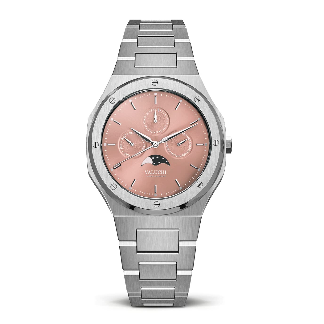 Valuchi Reloj Indicador Automático de Día y Noche con Calendario Lunar para Hombre