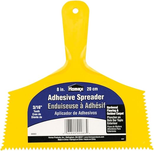 Homax Group 83 Wide Outdoor Carpet Adhesive Spreader Notch, 3/16Inch