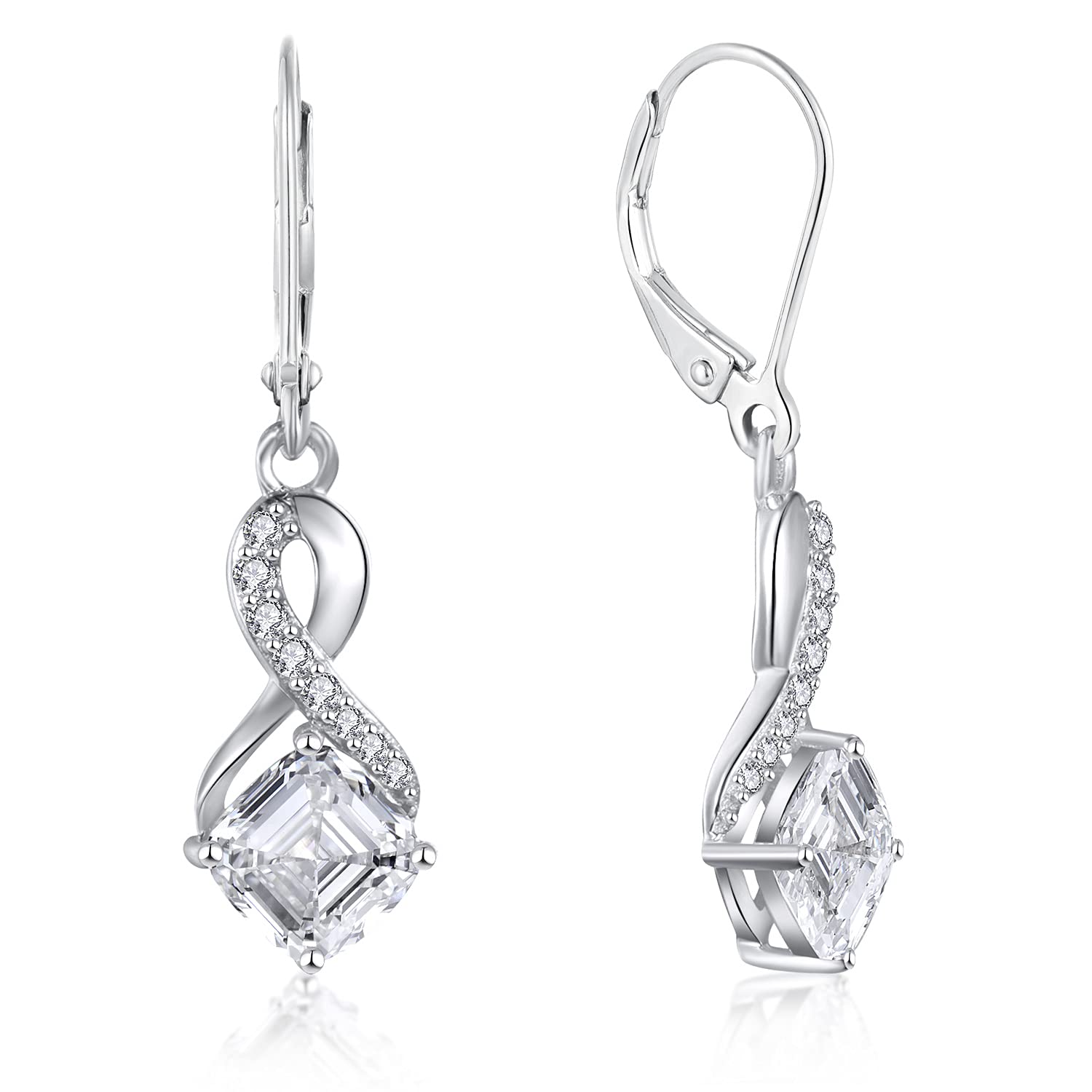 Oro Placcato Argento 925 Cubic Zirconia Taglio Rotondo CZ Dentro e Fuori Diamant