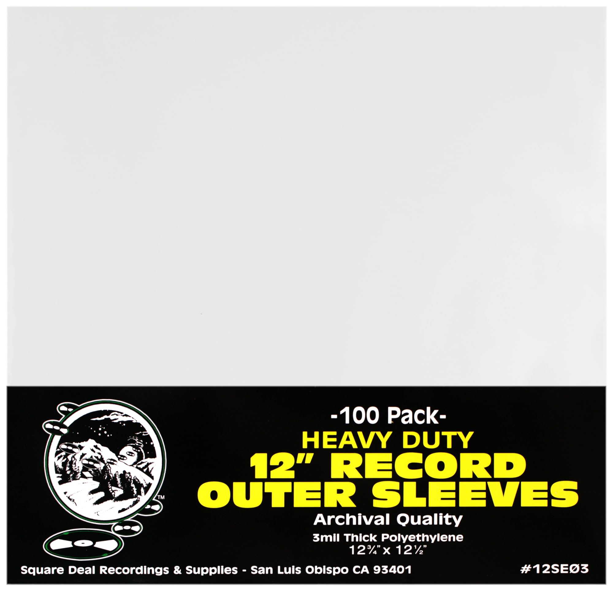 (100) 12" Record Outer Sleeves - High Clarity - INDUSTRY STANDARD 3mil Thick Polyethylene - 12-3/4" x 12-1/2"-image-44