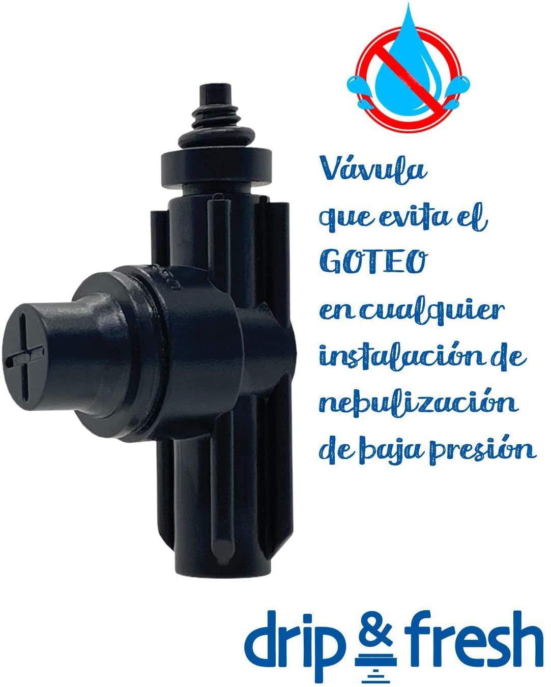 Drip&Fresh G5125-10 - Válvula Anti-Goteo para Sistemas de Nebulización de Agua, compatible con Todas las Toberas 10/24 de Baja Presión, Pack de 10 Unidades