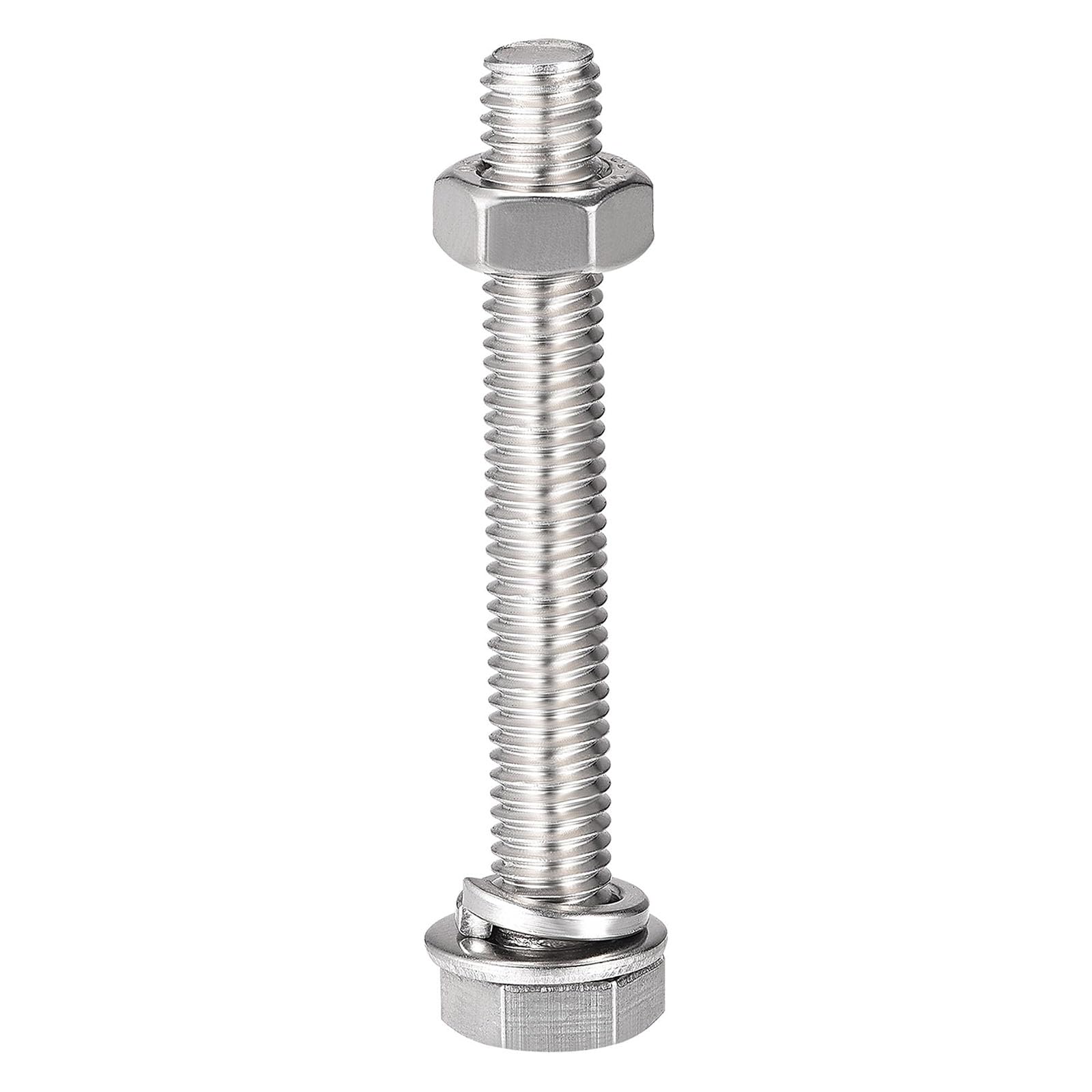 TOP-VIGOR 4Pcs M8 x 55mm Hex Head Screws Bolts, Nuts, Flat & Lock Washers Kits - Image 4