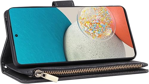 Miniatura 3 de UEEBAI Funda tipo cartera para Samsung Galaxy A53 5G, PU Funda de cuero con cierre magnético Bolso con cremallera Estuche de bolsillo con cremallera