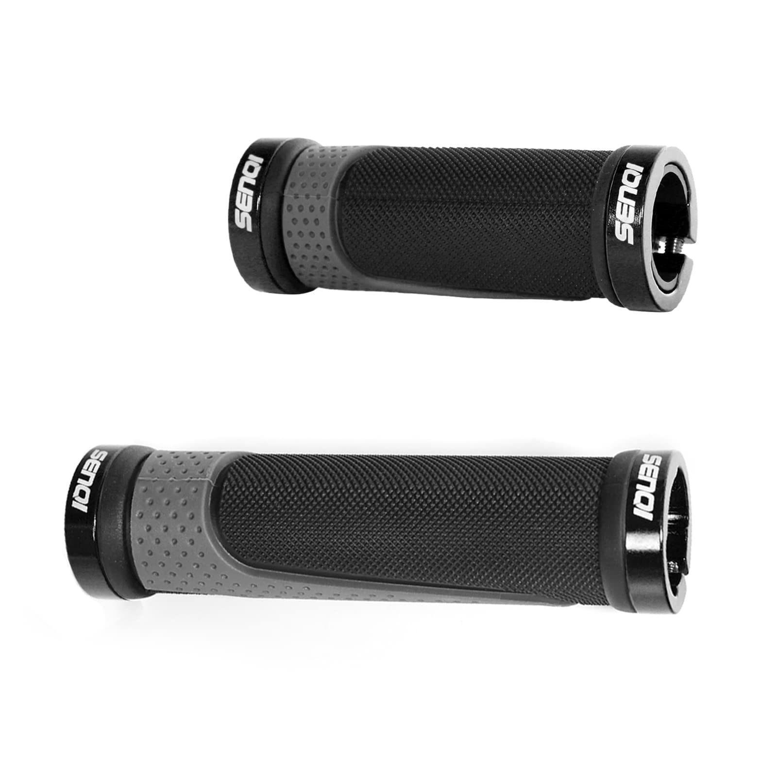 SENQI Poignées de vélo légères - 130 mm et 130 mm, 130 mm et 90 mm, 90 mm et 90 mm - Pour guidon de 22,2 mm - Convient pour vélos multi-vitesse, VTT, BMX - Noir