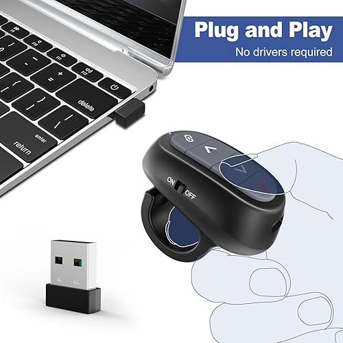 Miniatura 4 de Presentación Clicker PowerPoint Wireless Presenter Remote Puntero láser Clickers de computadora, Hyperlink Finger Ring Project Power Point PPT