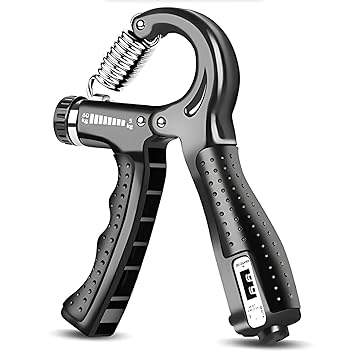 Shopeleven Plastic Hand Gripper with Counter Adjustable for Forearm Strengthening at Home, Black - image, photos