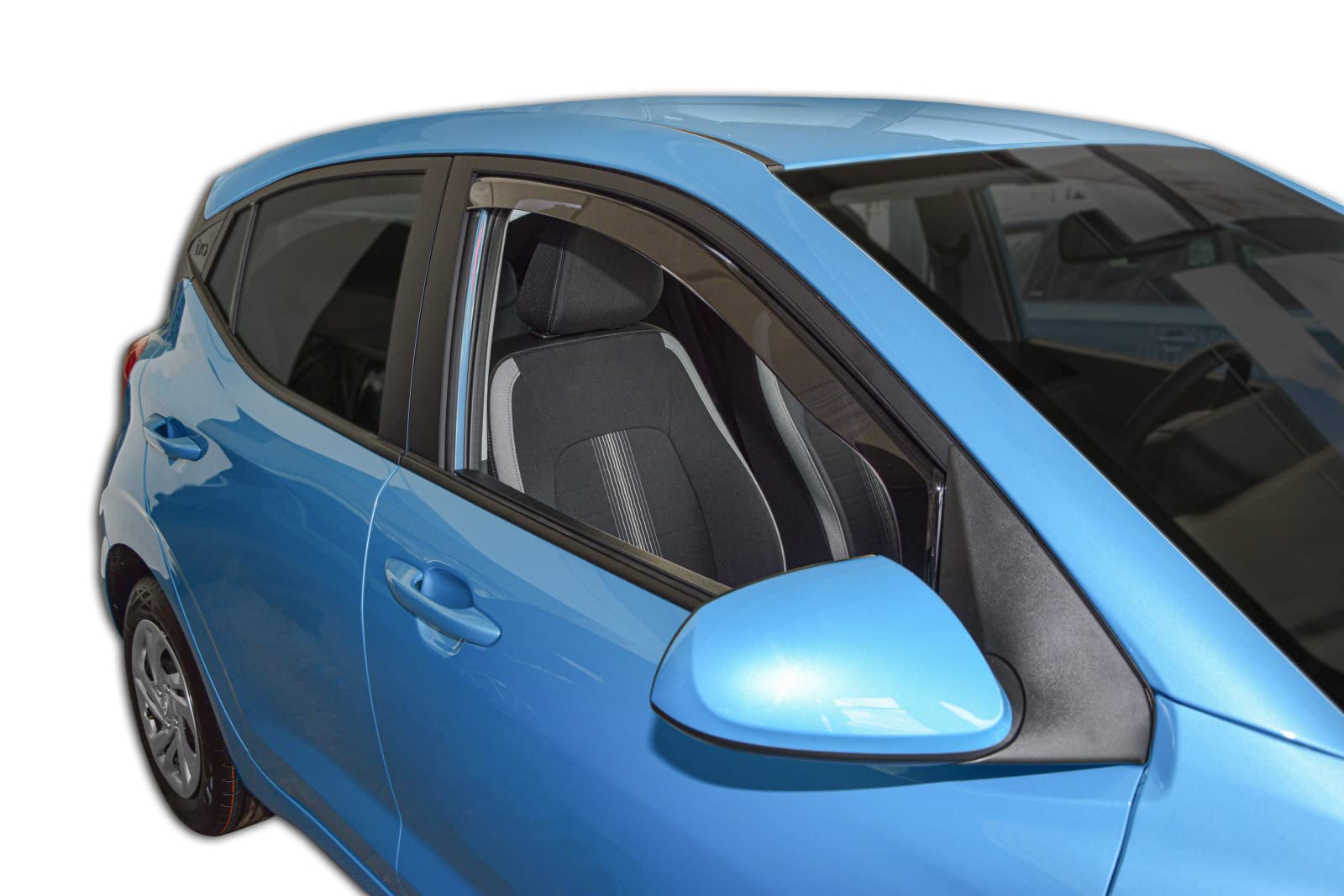 J&J AUTOMOTIVE Deflettori d'Aria per Hyundai I10 Dal 2019, Set da 4 Pezzi, Nero Fumé Oscurato Heko