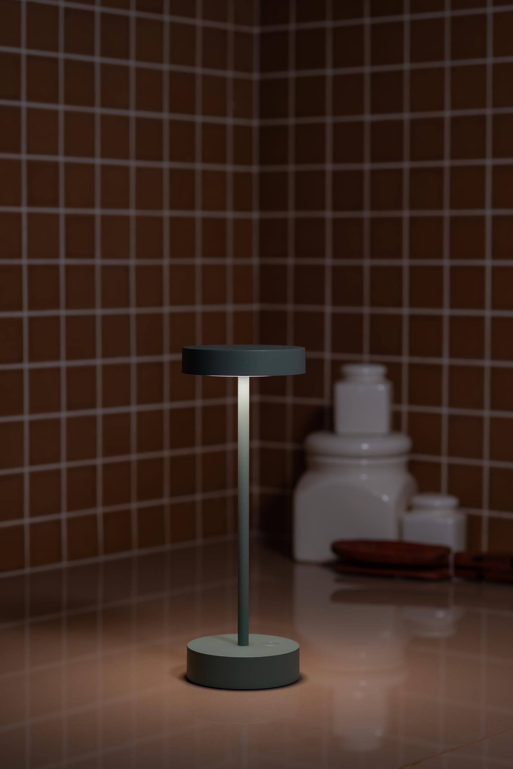 Standy Mini LED Rechargeable Lamp – USB Charging, Dual Battery, Touch Control, Dimmable 5–100%, IP54 Cordless Warm Light Table Lamp for Desk, Bedside & Outdoor Use - Sage Green-image-31
