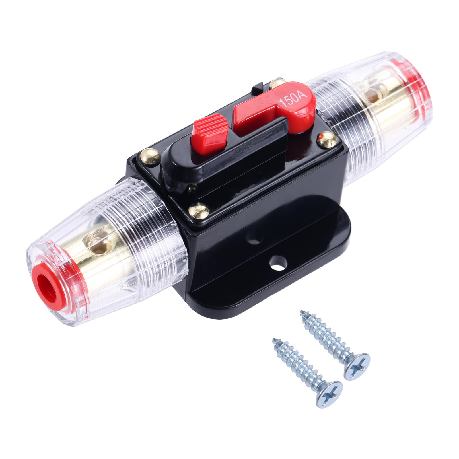 Aupoko Leistungsschalter Auto Sicherungshalter Schutzschalter Inline mit manueller Rückstellfunktion, passend für Auto Audio System RV Home Marine Truck (150A)